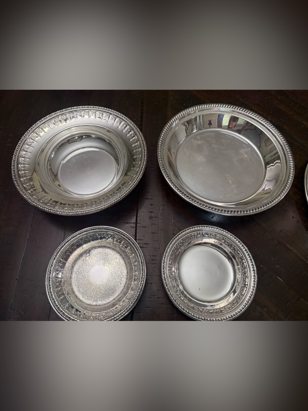 Reed & Barton Silver-Tone Decorative Serving Bowls Set